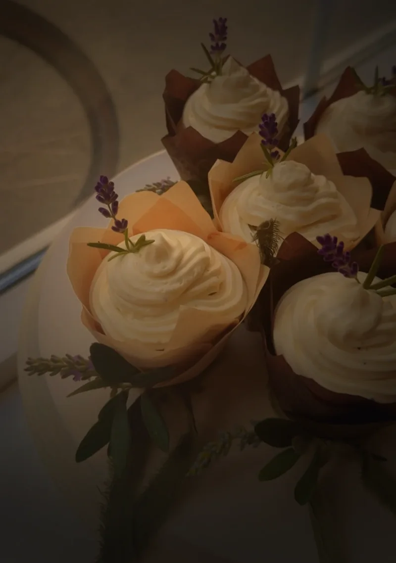 Huisgemaakte cupcakes met lavendel op Life in Colour